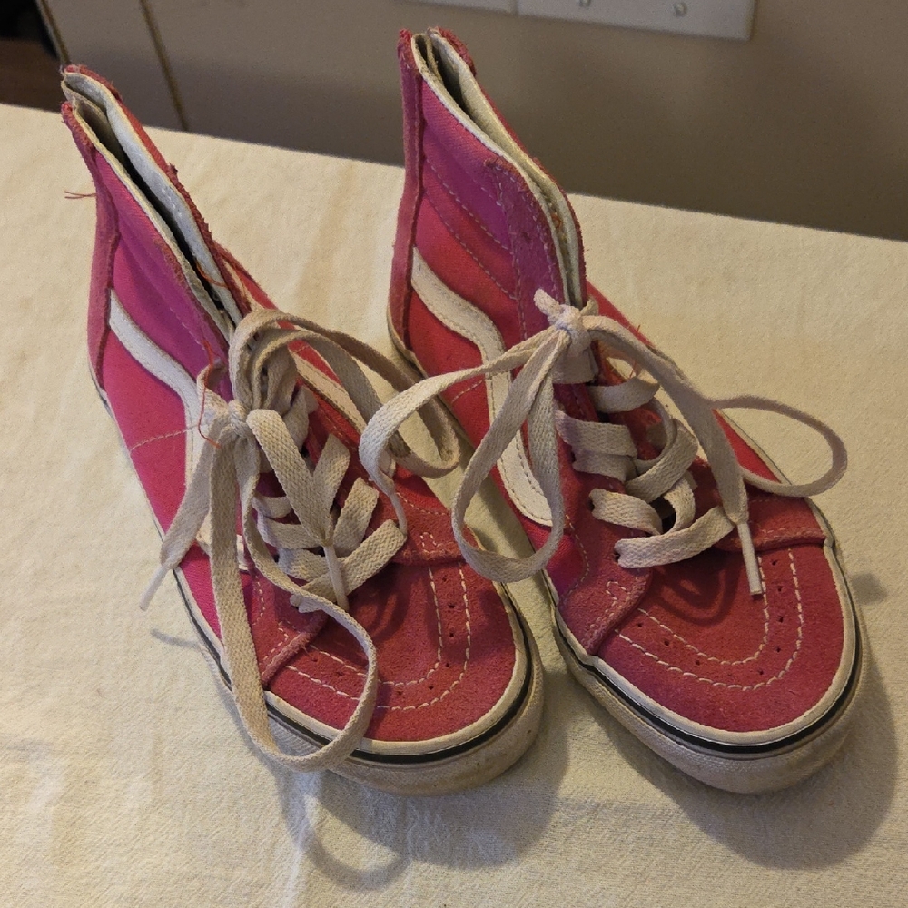 Vans Pink High-Top Girls Sneakers Size 1